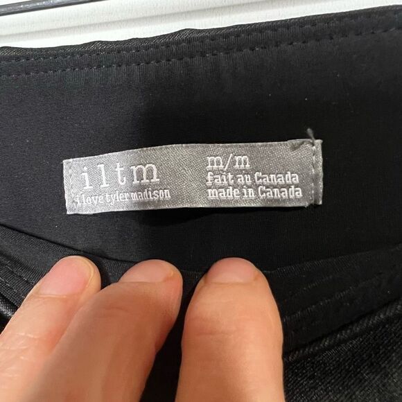 I Love Tyler Madison Black Stretch Coated Pants - Picture 2 of 10